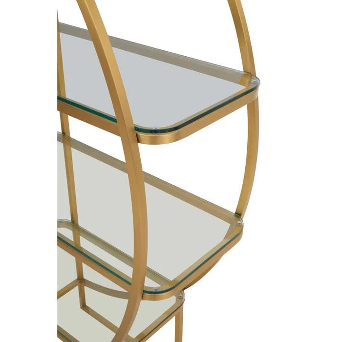 Caterina Right Half-moon Shelving Unit – Gold Finish - Image 4