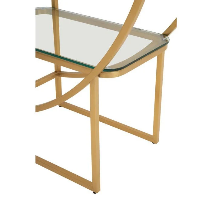 Caterina Right Half-moon Shelving Unit – Gold Finish - Image 5