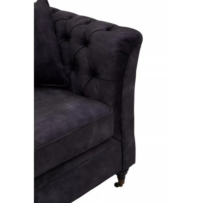 Cecilia 3-Seater Sofa – Dark Grey Velvet - Image 8