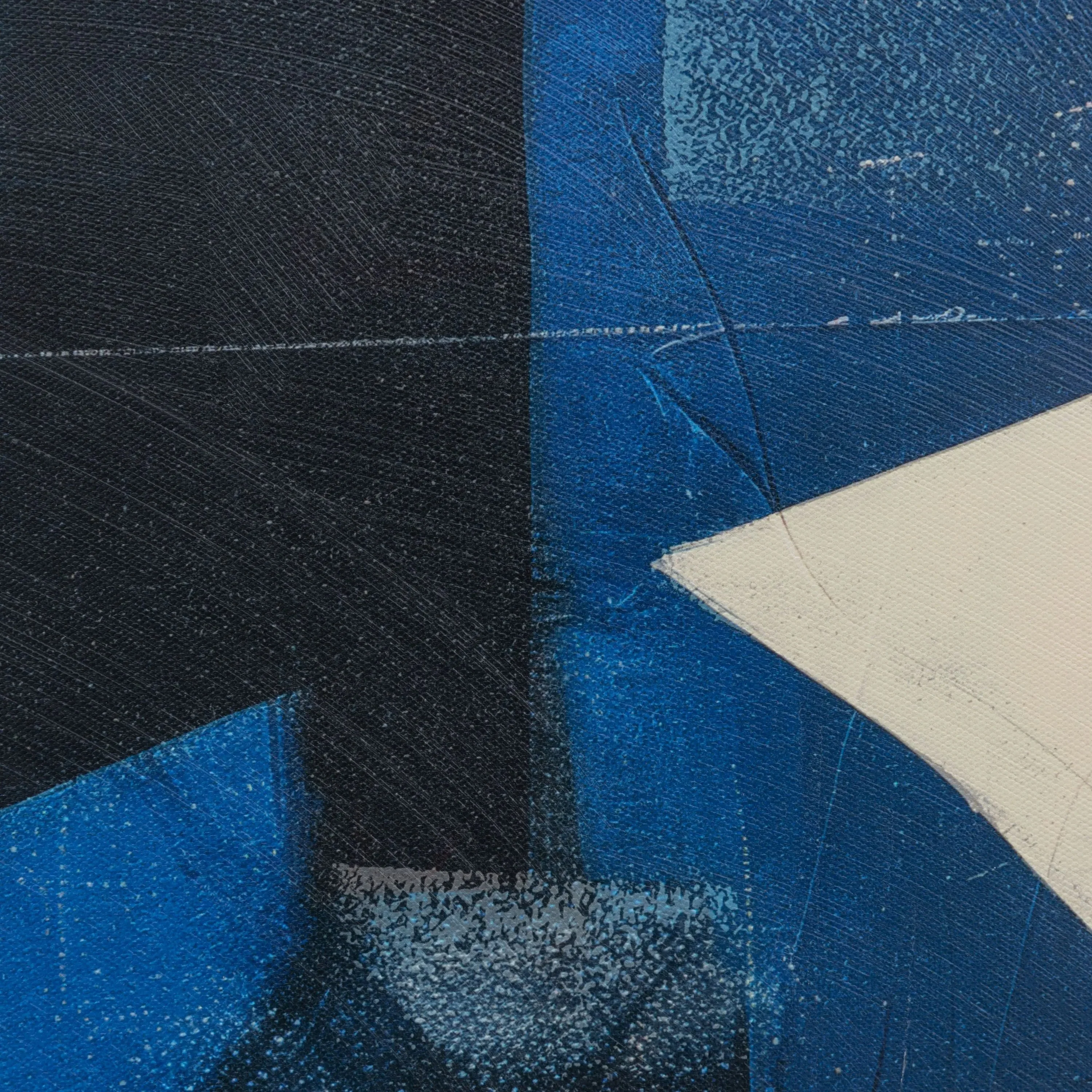 Chromatic Flow Abstract Canvas – Cobalt - Image 2