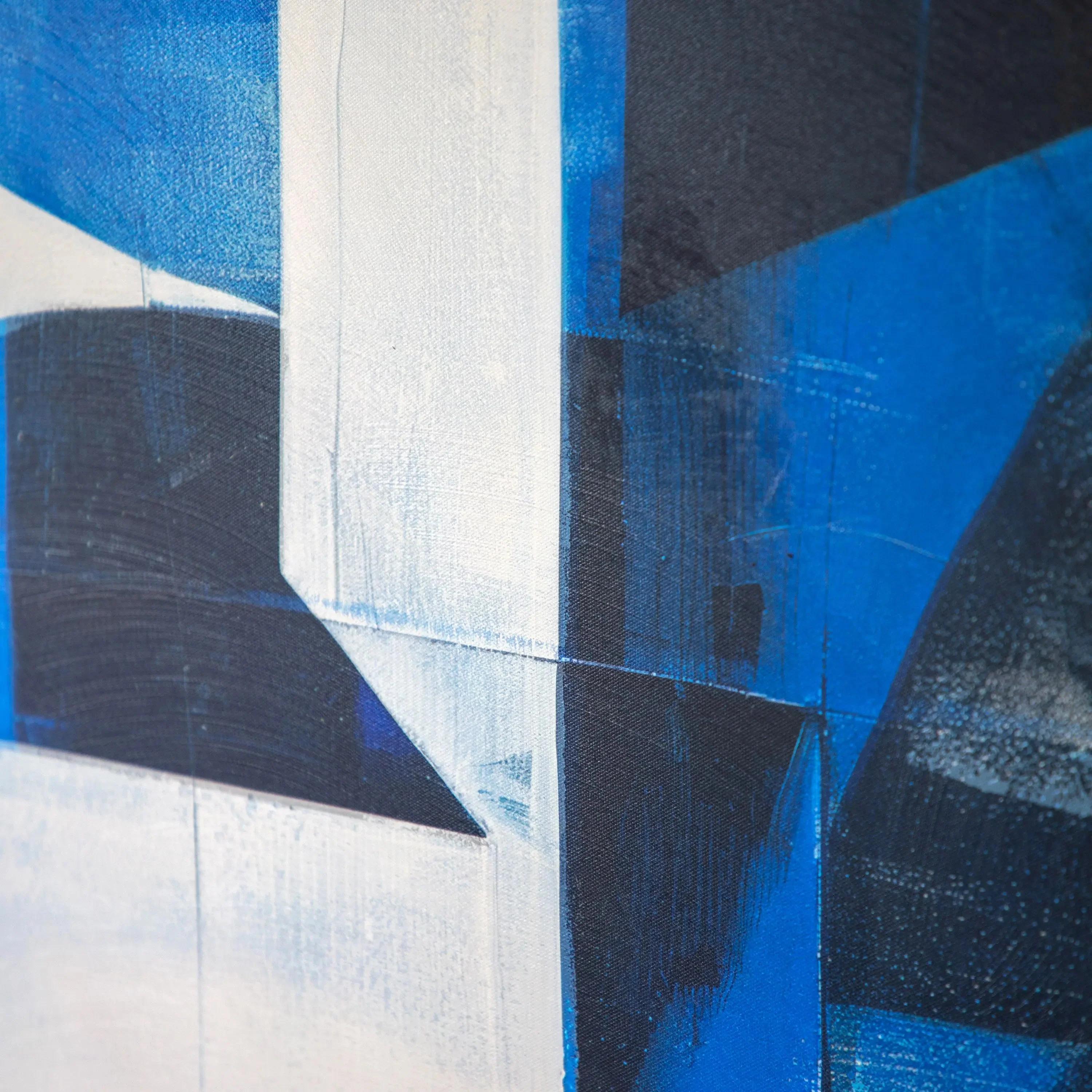 Chromatic Flow Abstract Canvas – Cobalt - Image 4