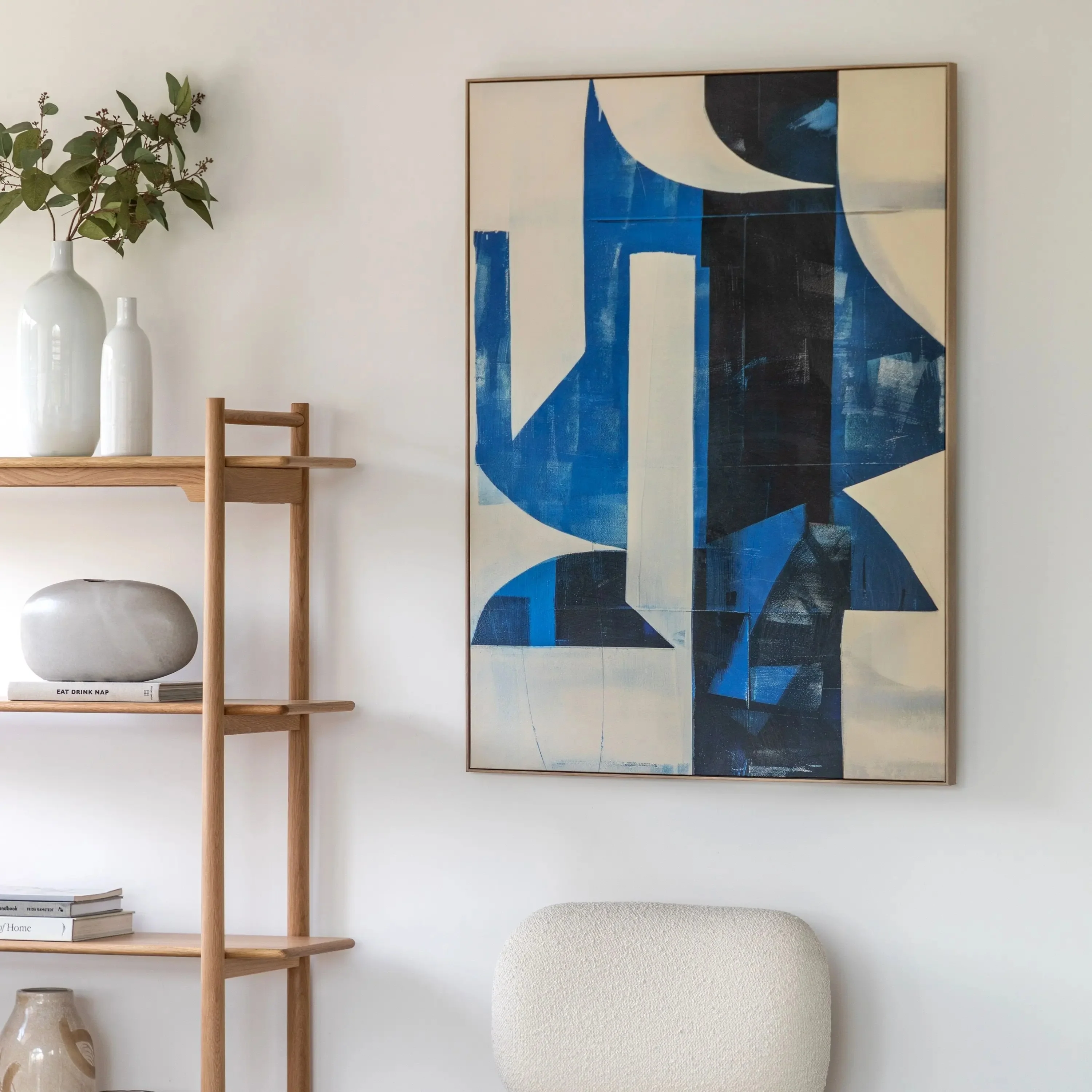 Chromatic Flow Abstract Canvas – Cobalt - Image 8