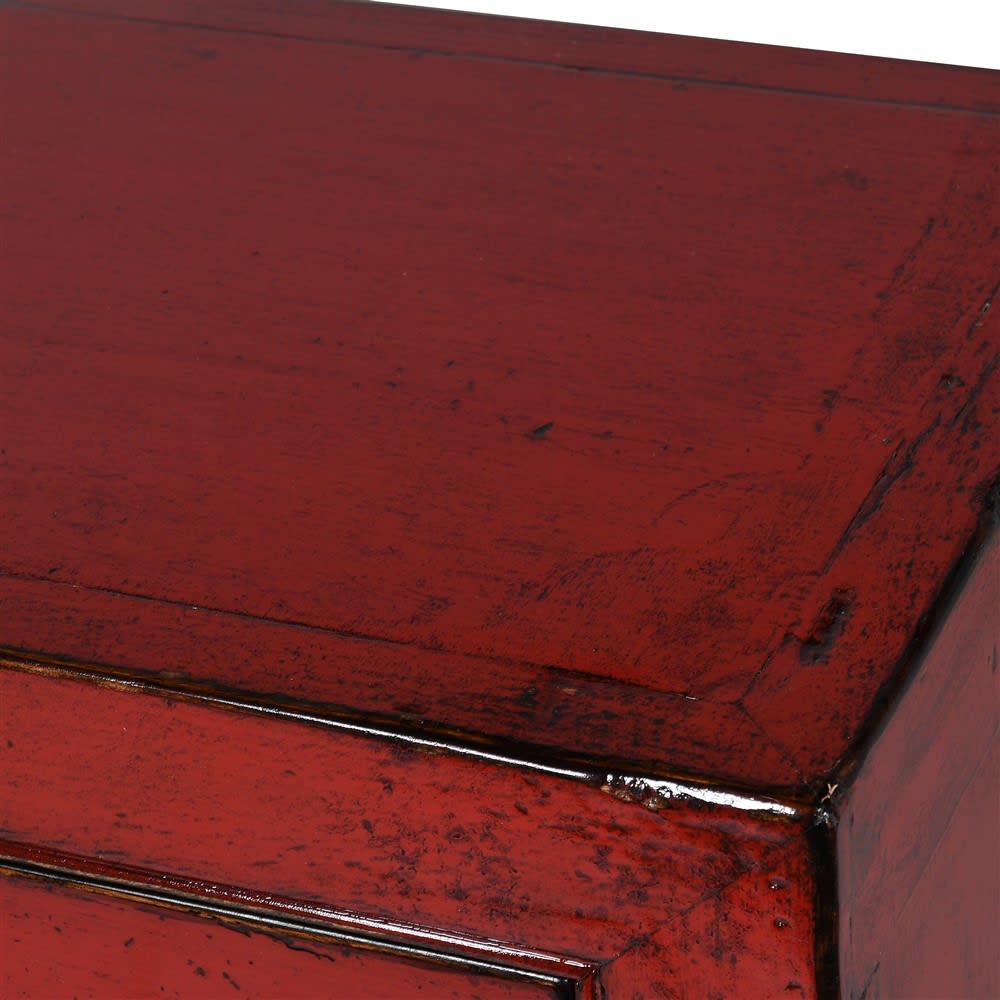 Lingbao Cayenne Red Cabinet with 9 Drawers in Pine Wood - Image 3