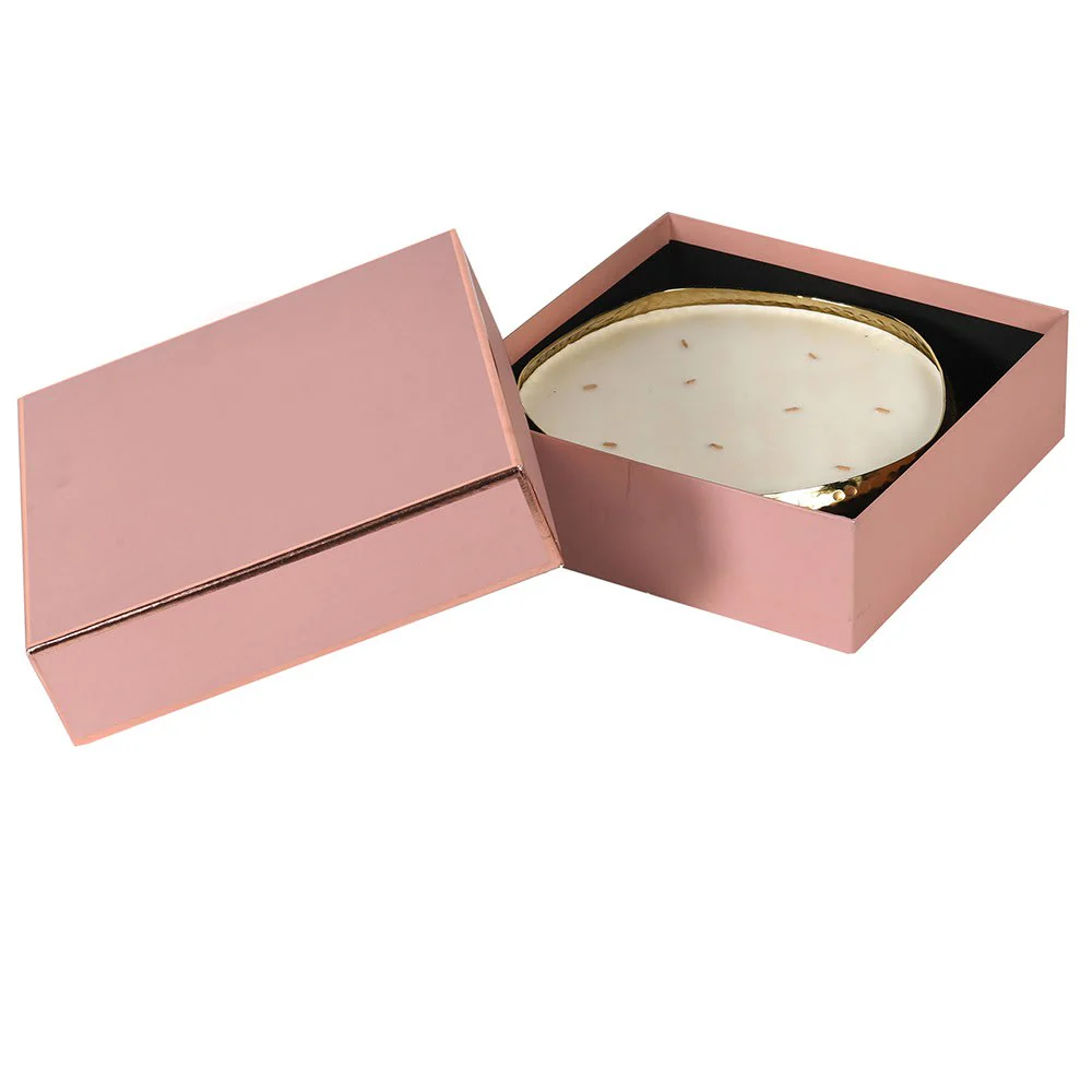 Forest Breeze Medium Candle with Artisan Hammered Golden Metal Holder - Image 3