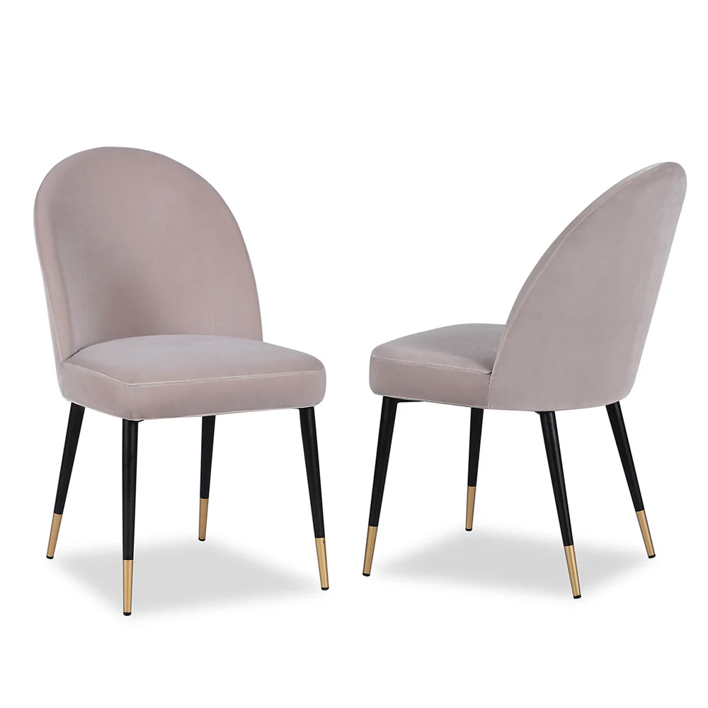 Liang & Eimil Alfa Chair with Gainsborough Dorian Grey Velvet (Set of 2)