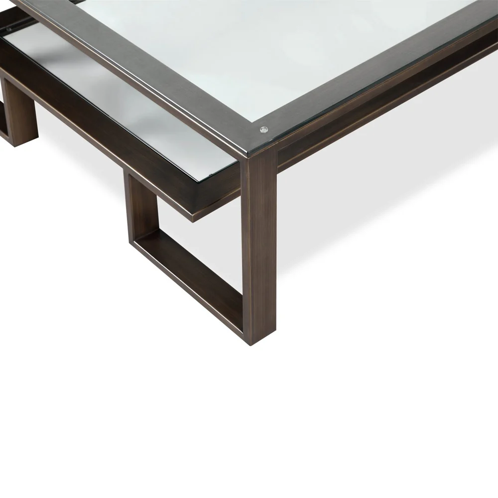 Liang & Eimil Mayfair Coffee Table with Glass and Antique Bronze - Image 3