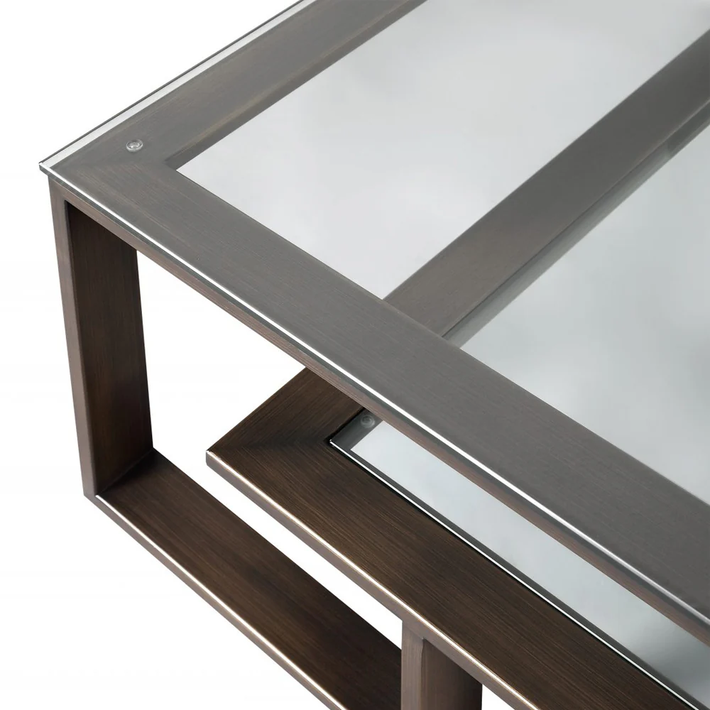 Liang & Eimil Mayfair Coffee Table with Glass and Antique Bronze - Image 5