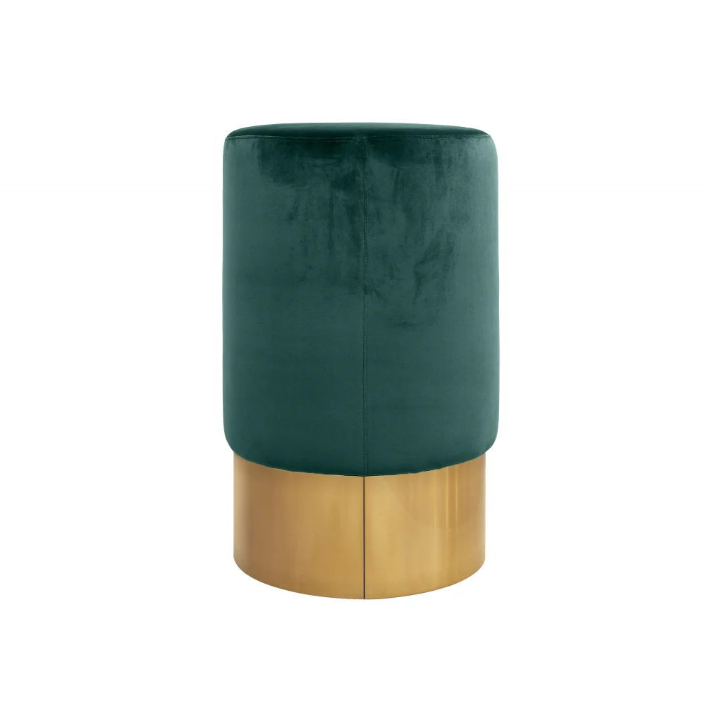 Lissia Bar Stool in Gold Metal and Willow Green Velvet - Image 2