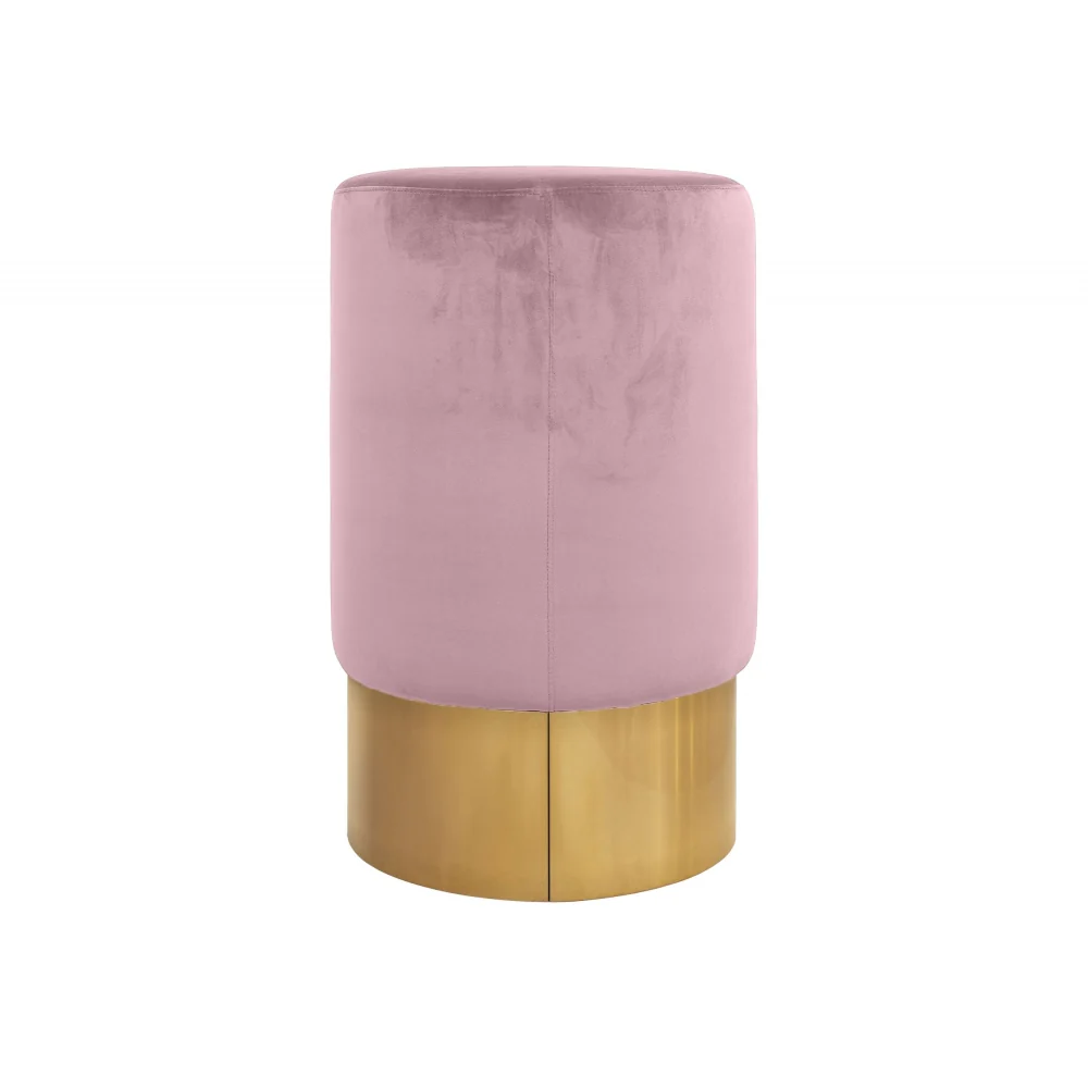 Lissia Bar Stool in Gold Metal and Candy Pink Velvet - Image 2