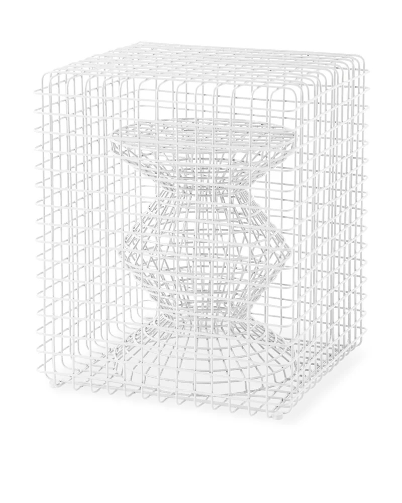 Pols Potten Wire Zig Zag Stool – White - Image 2