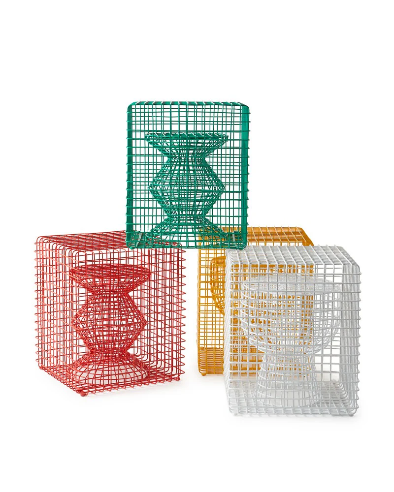 Pols Potten Wire Zig Zag Stool – White - Image 5