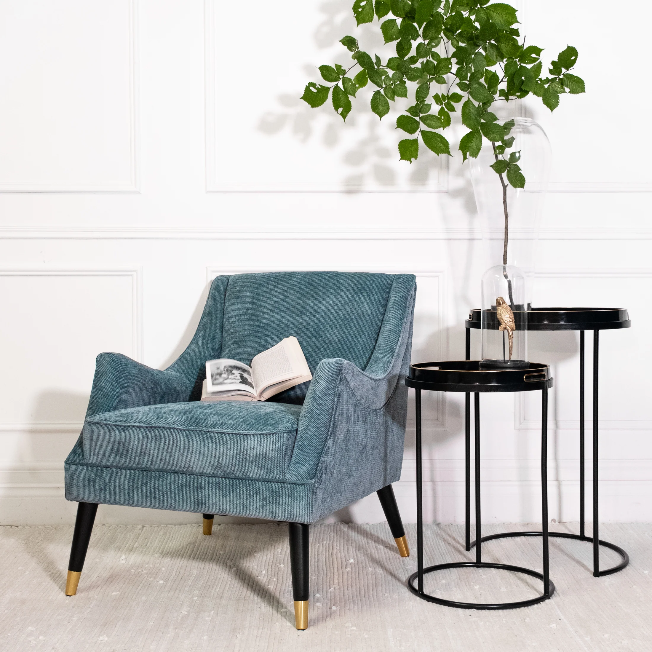 Hampshire Chair with Duck Egg Blue Cord - Image 3