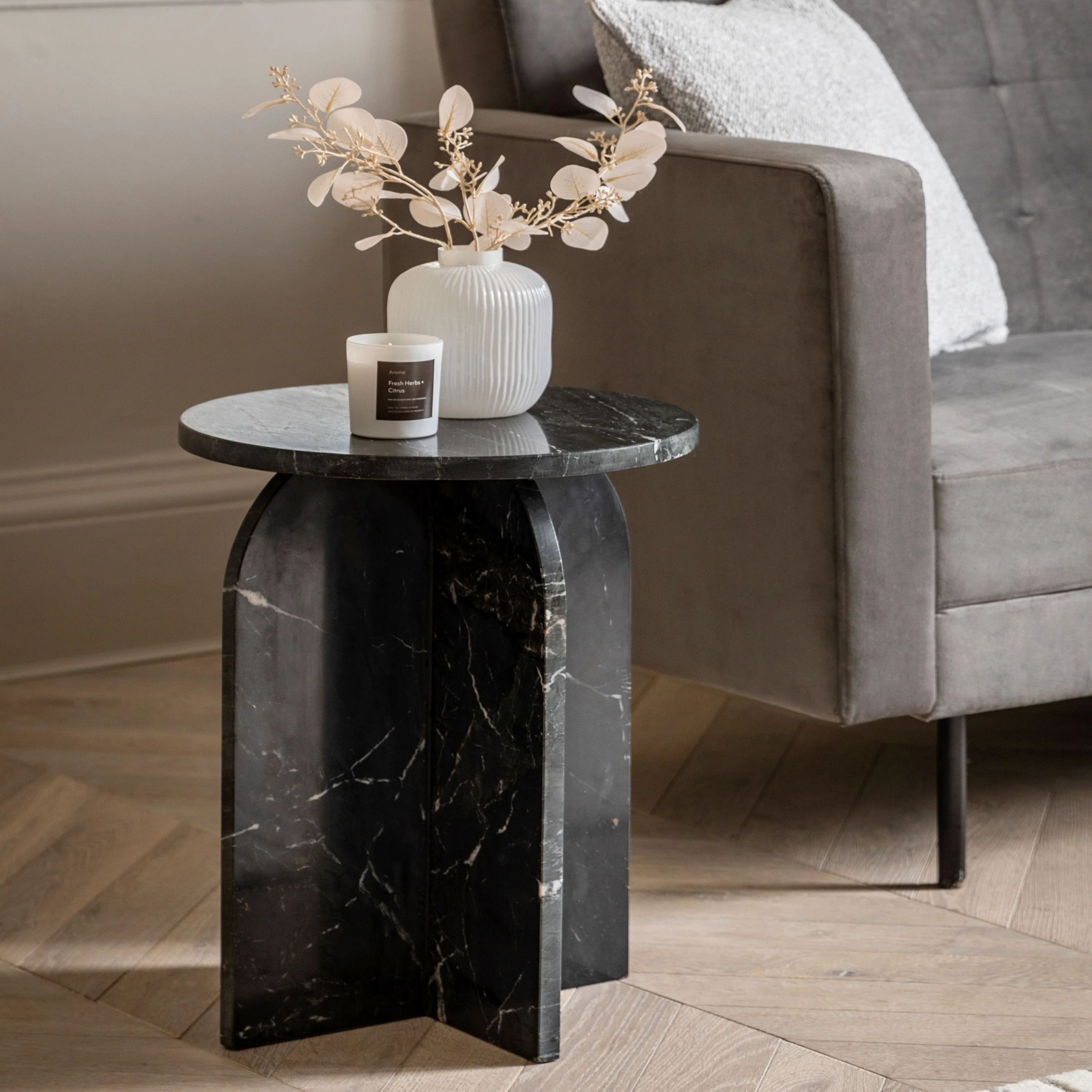 Corbin Side Table – Black Marble - Image 5