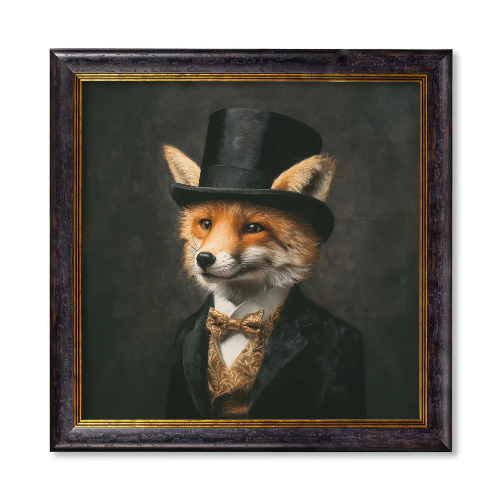 Count Foxalot - Gentleman Fox – Oxford Square Frame - Image 2