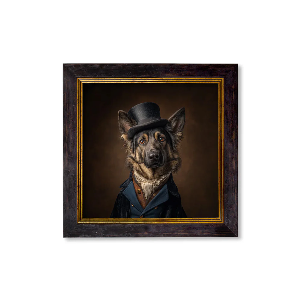 Count Von Shepherd - Gentleman German Shepherd – Oxford Square Frame