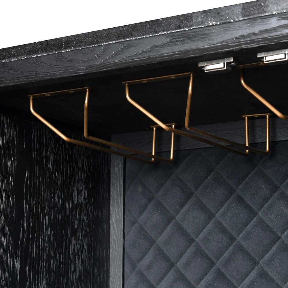 Dellora Bar Cabinet in Oak and Faux Shagreen - Excess Stock - Image 8