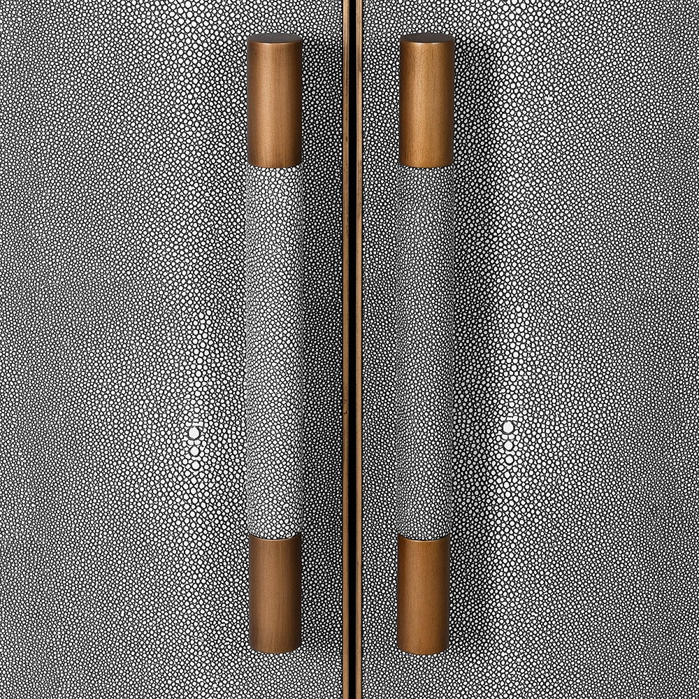Dellora Bar Cabinet in Oak and Faux Shagreen - Excess Stock - Image 9