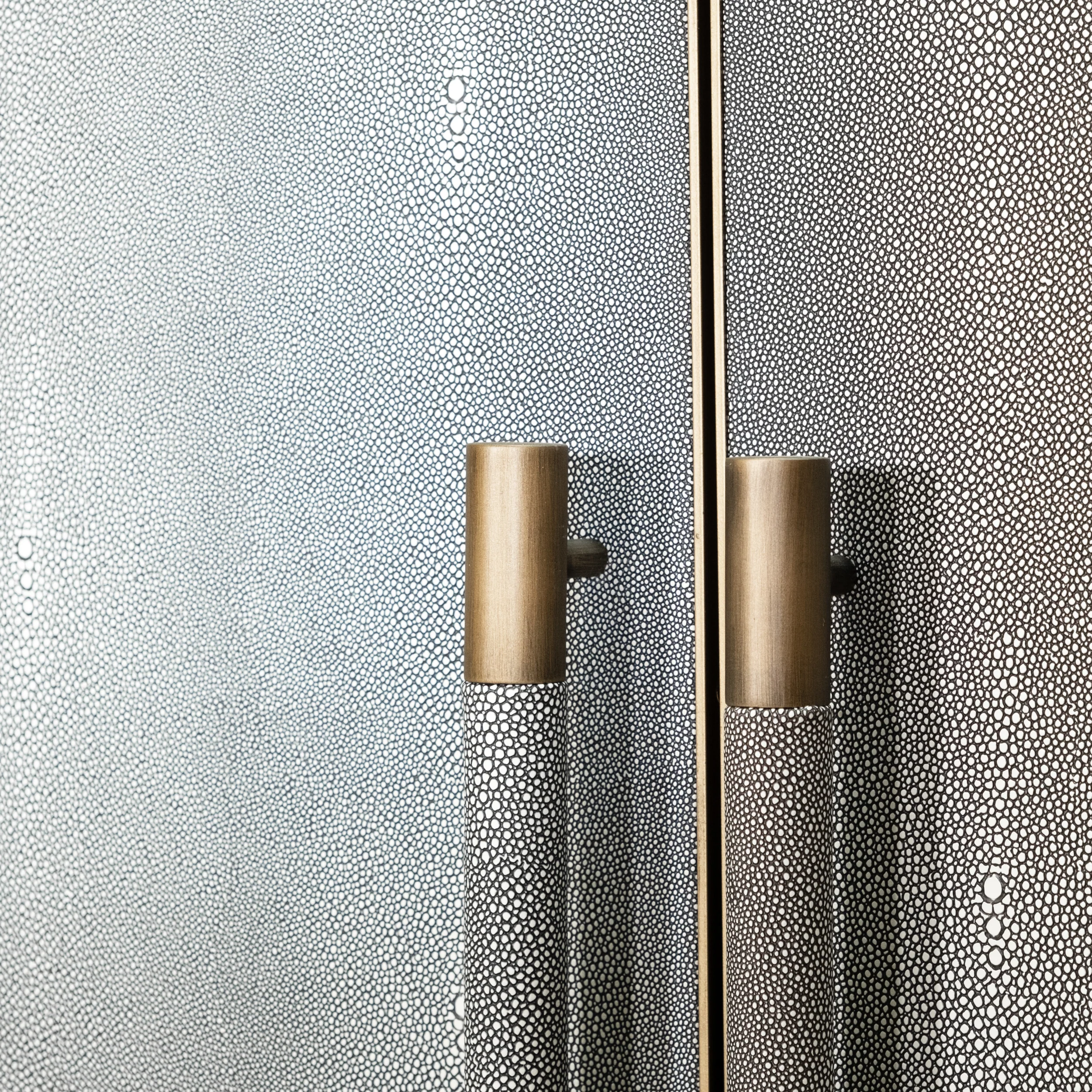 Dellora Small Cabinet in Oak and Faux Shagreen - Image 3