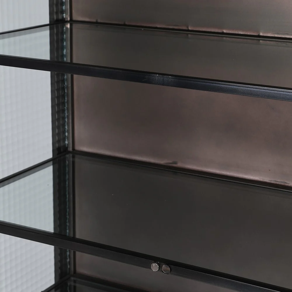 Donovan Cabinet in Black metal and Ribbed Glass - Excess Stock - Image 5