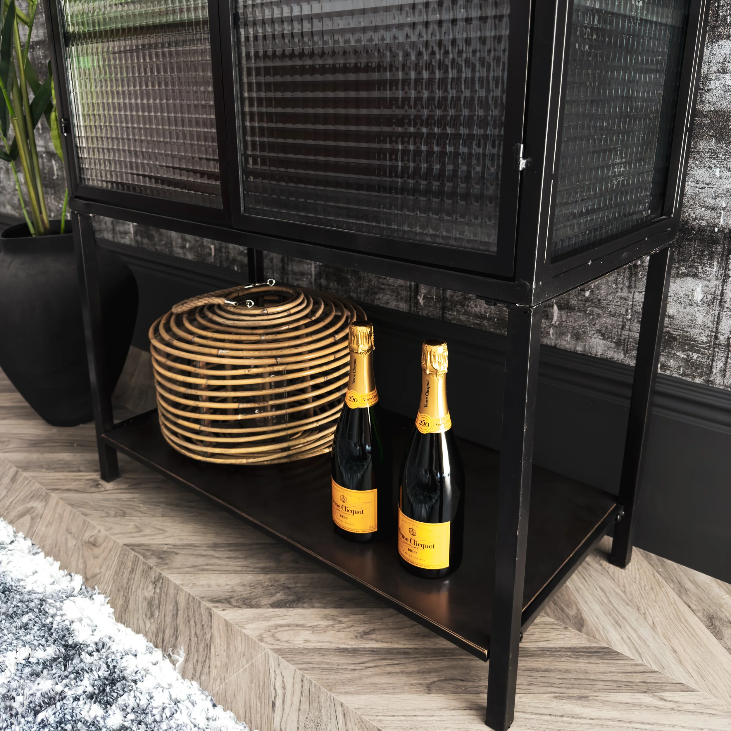 Donovan Cabinet in Black metal and Ribbed Glass - Excess Stock - Image 7