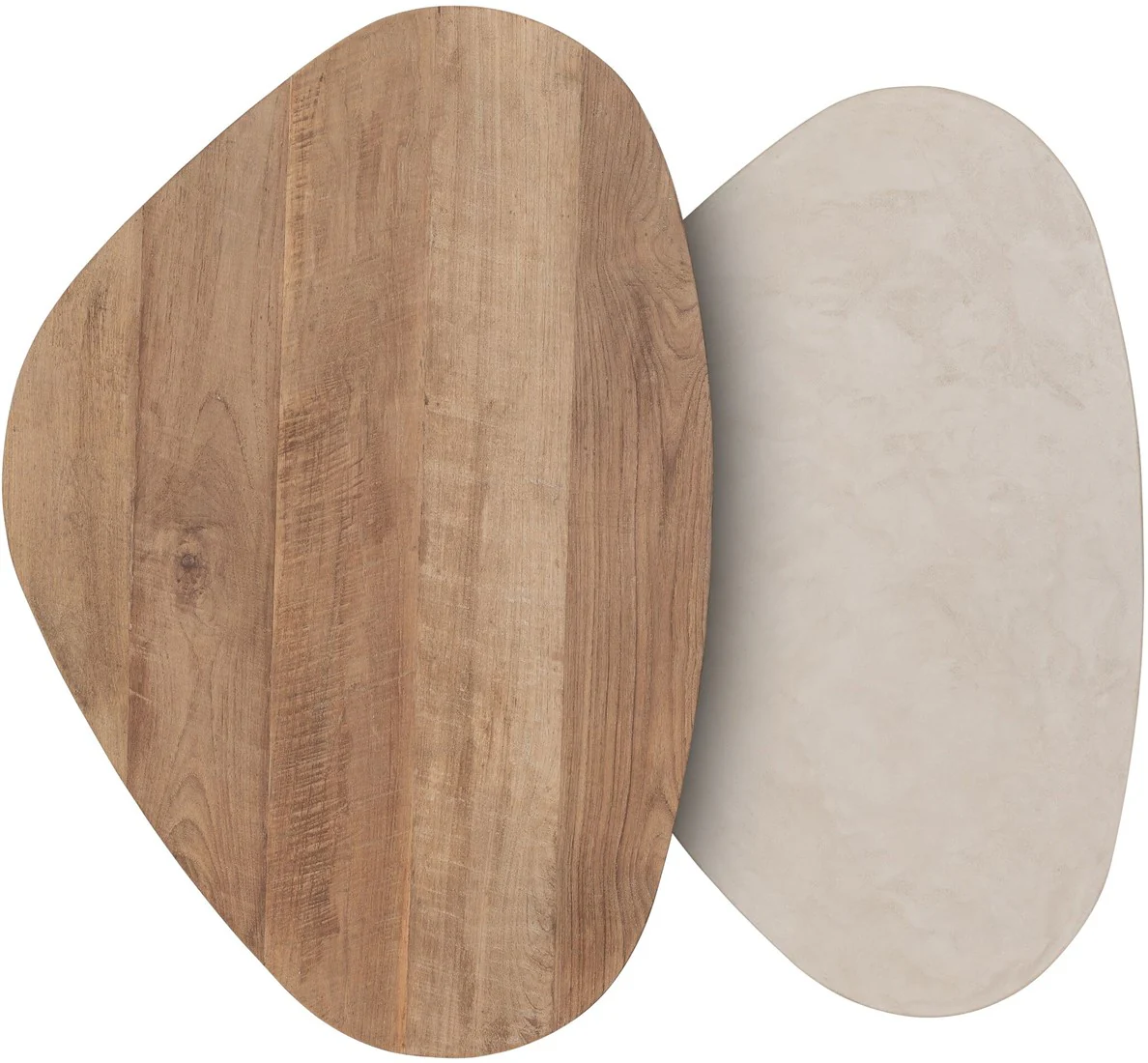 DTP Home Bliss Coffee Tables – Set of 2 – Teak & Mortex - Image 2