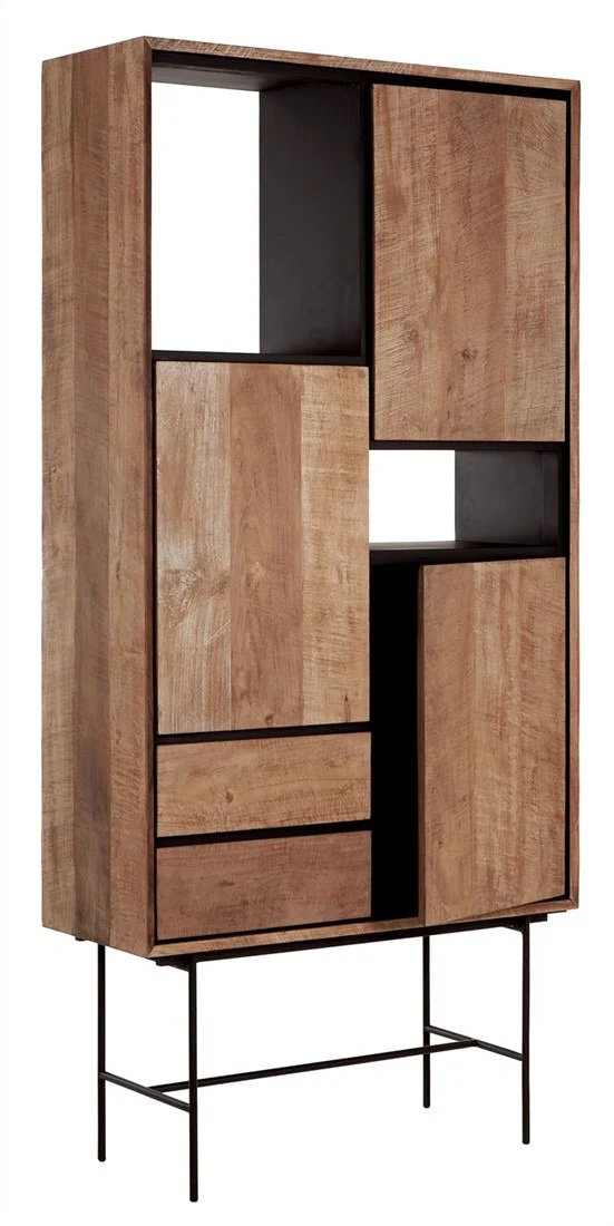 DTP Home Metropole High Bookcase – 3 Doors and 2 Drawers - Image 2