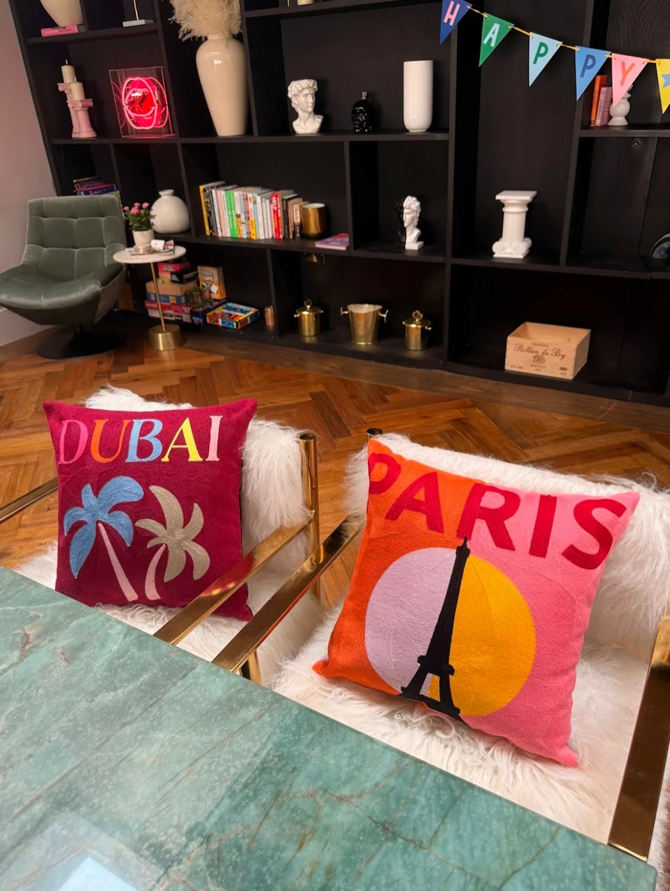 The Pillow Drop Dubai Needlepoint Cushion - Image 4