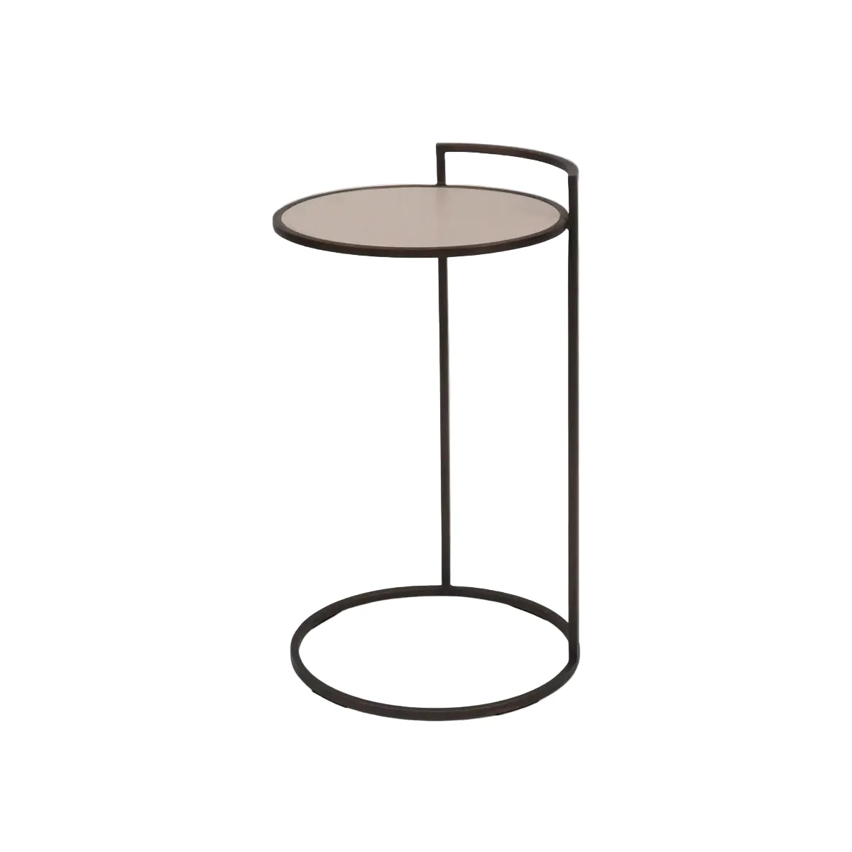 Eccotrading Arunya Round Cocktail Table – Dorato Bronze and Pumice Leather - Image 2