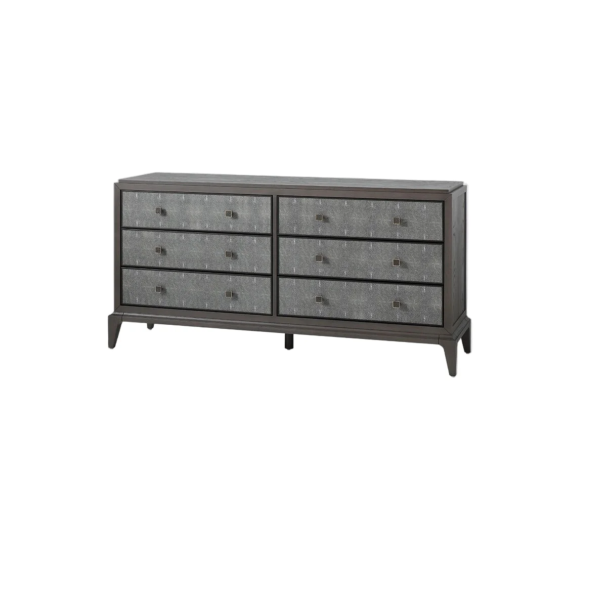 Eccotrading Astoria 6 Drawer Chest – Macchiato and Faux Grey Shagreen - Image 2