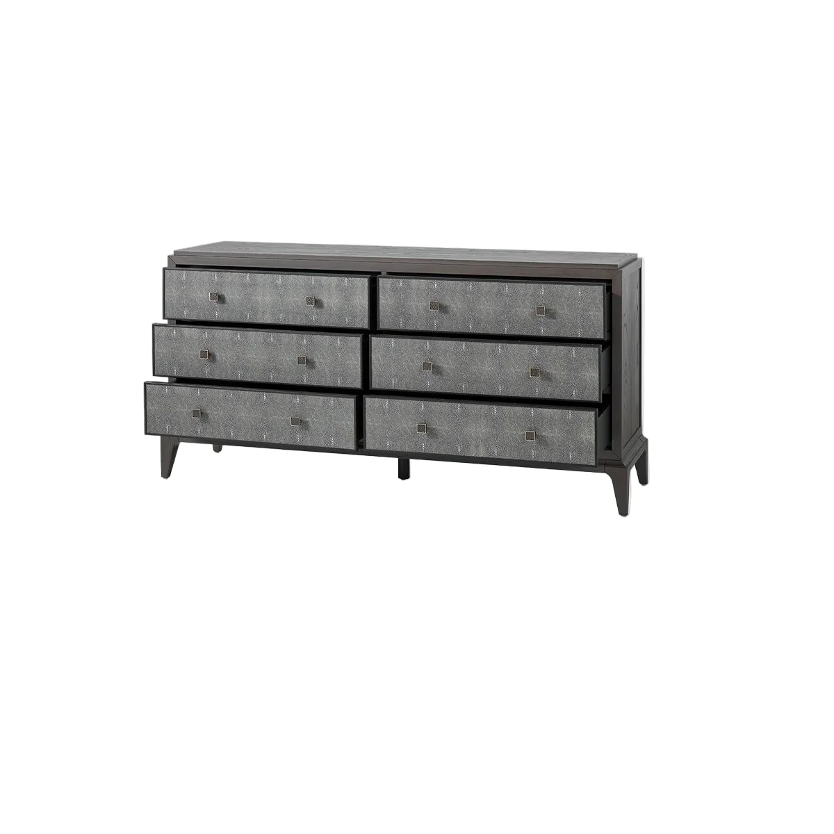 Eccotrading Astoria 6 Drawer Chest – Macchiato and Faux Grey Shagreen - Image 3