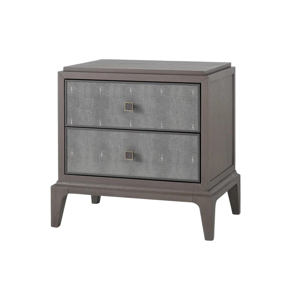 Eccotrading Astoria Small Bedside Table – Macchiato and Grey Faux Shagreen - Image 2