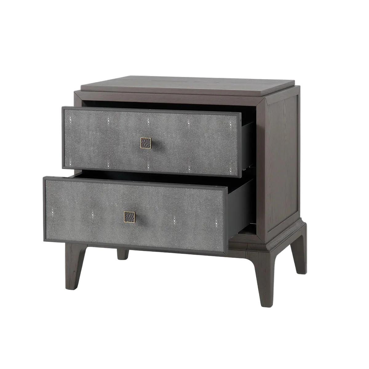 Eccotrading Astoria Small Bedside Table – Macchiato and Grey Faux Shagreen - Image 3