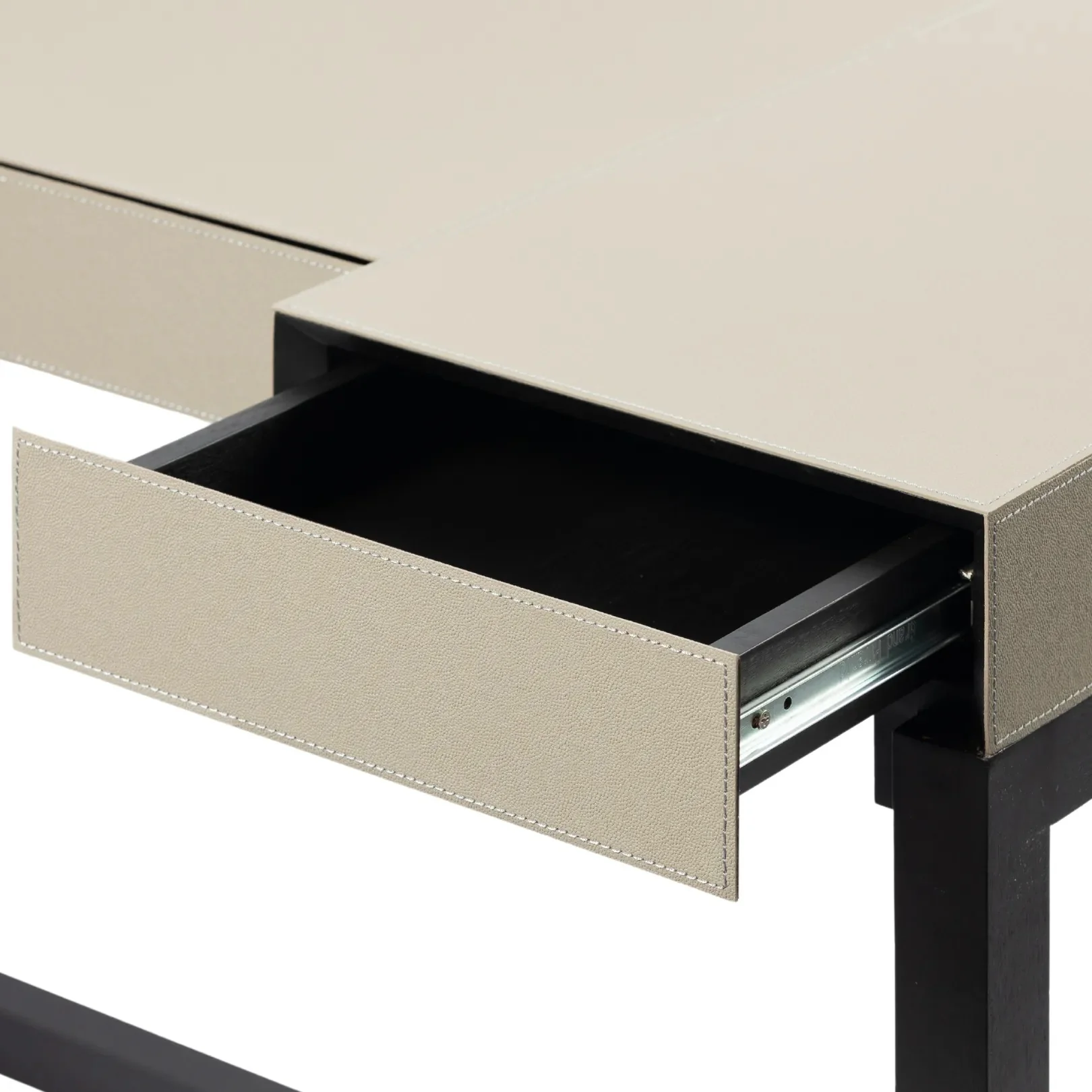Eccotrading Compact Desk and Chair - French Grey Leather - Image 4