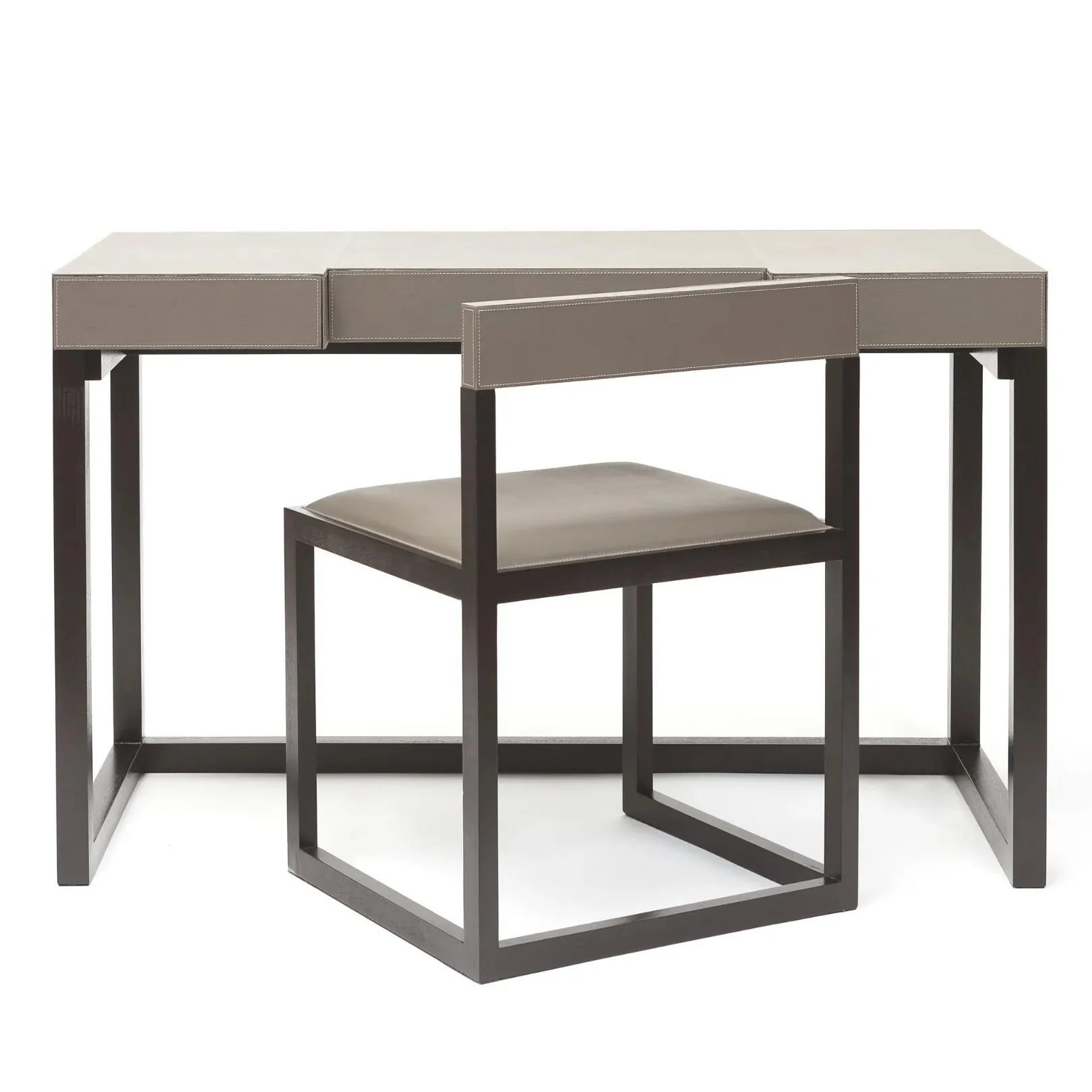 Eccotrading Compact Desk and Chair - French Grey Leather - Image 7