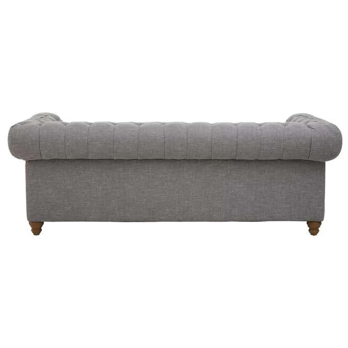 Elenora Three Seat Sofa – Dark Grey Linen - Image 3