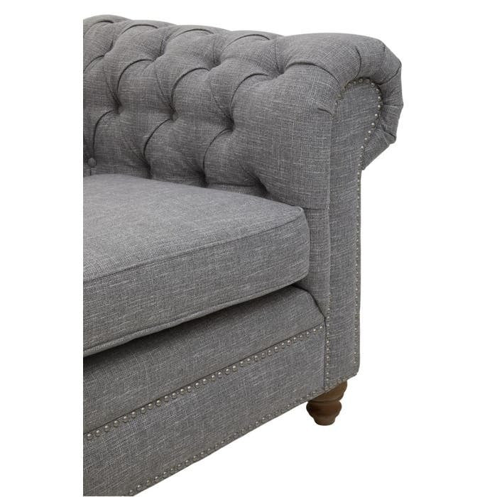 Elenora Three Seat Sofa – Dark Grey Linen - Image 4
