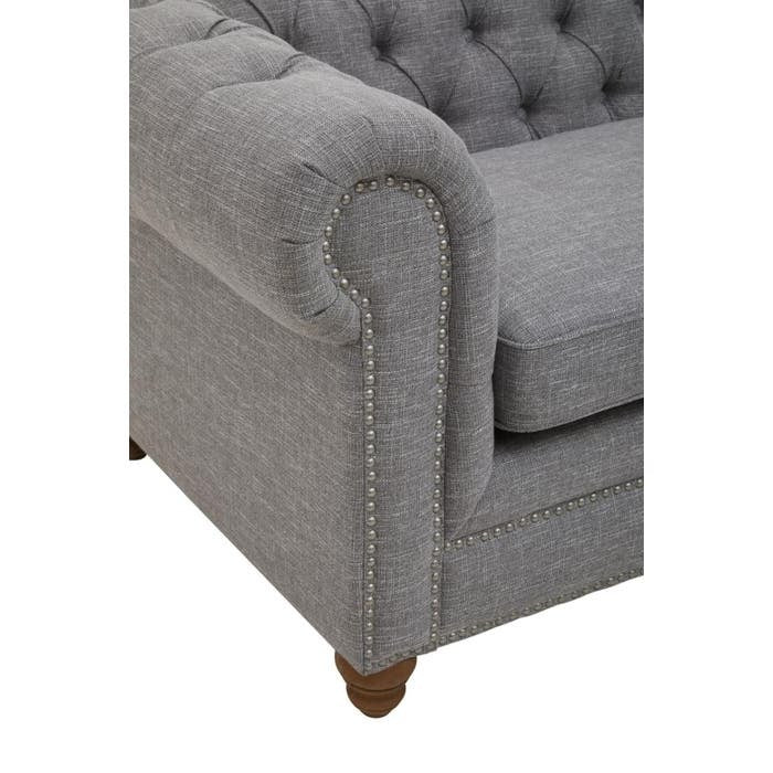 Elenora Three Seat Sofa – Dark Grey Linen - Image 5