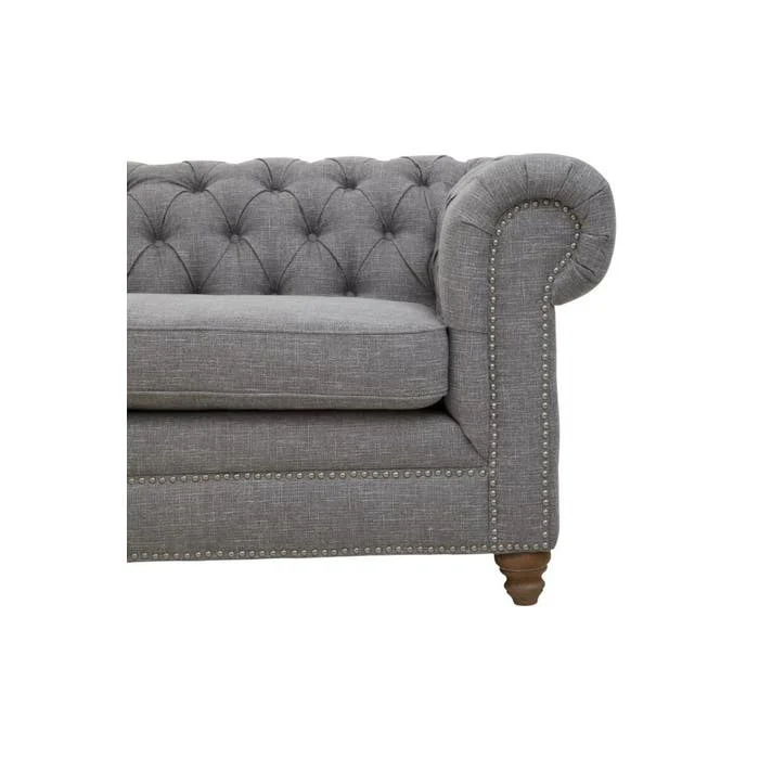 Elenora Three Seat Sofa – Dark Grey Linen - Image 8