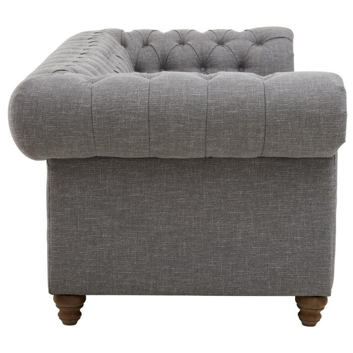 Elenora Three Seat Sofa – Dark Grey Linen - Image 9