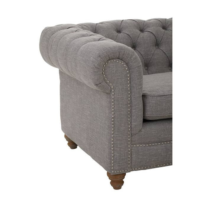 Elenora Two Seat Sofa – Dark Grey Linen - Image 6