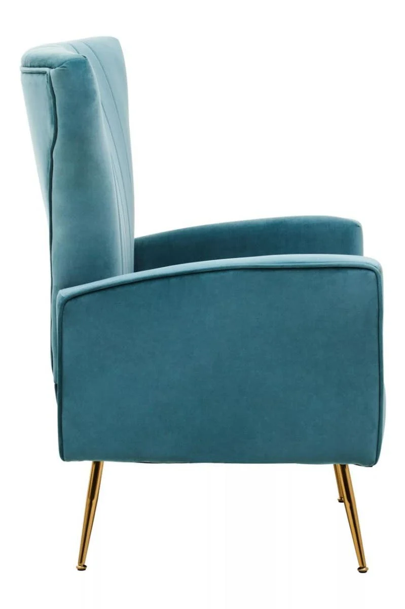 Elodie Accent Chair – Turquoise Velvet - Image 2