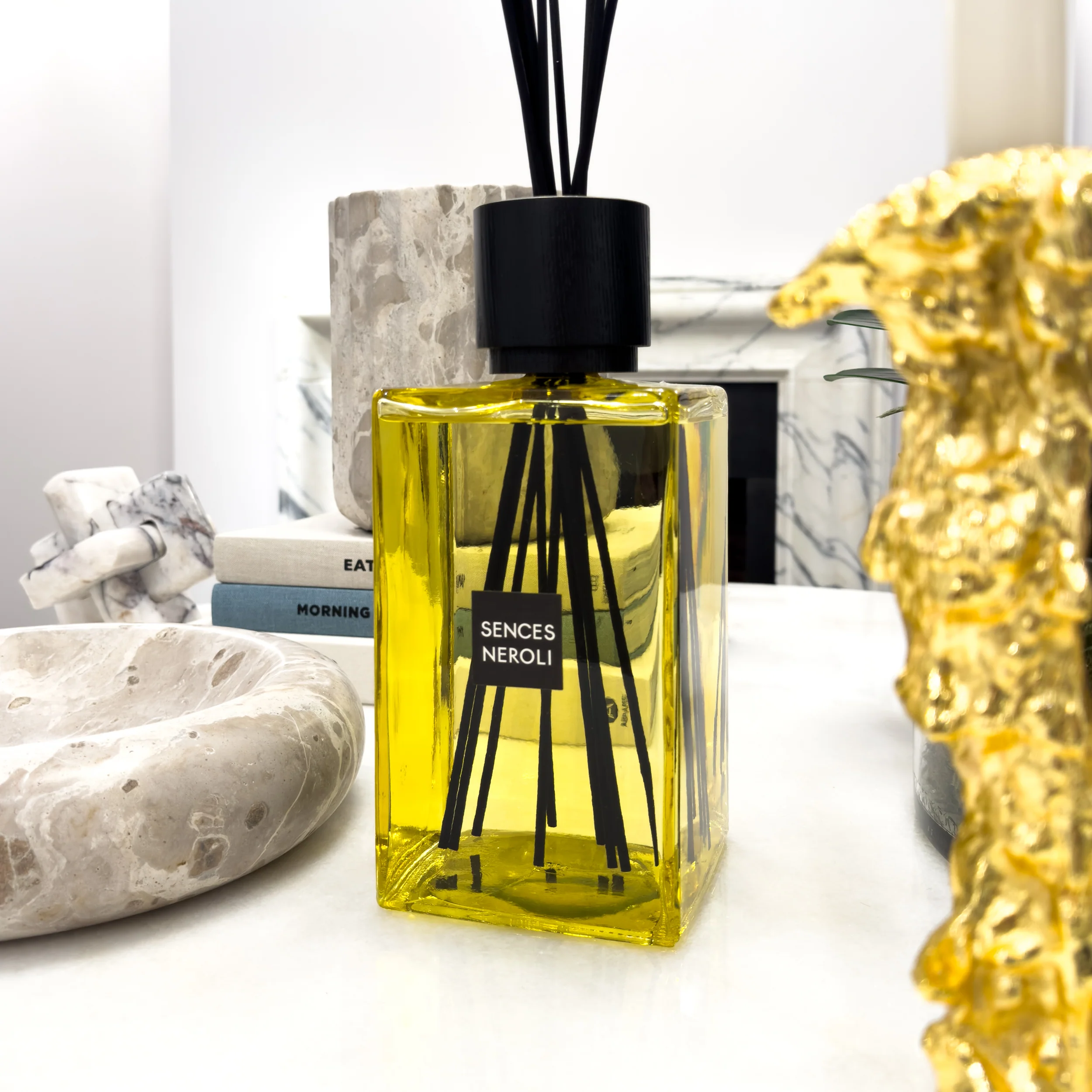 Enormous Amora Neroli Reed Diffuser with Yellow Glass Bottle - Image 4