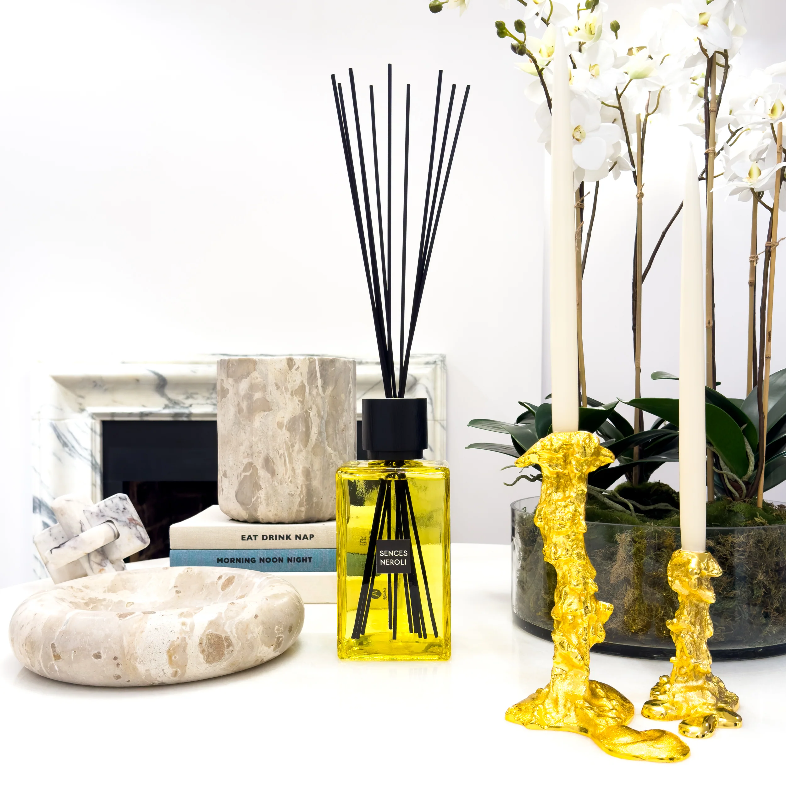 Enormous Amora Neroli Reed Diffuser with Yellow Glass Bottle - Image 5