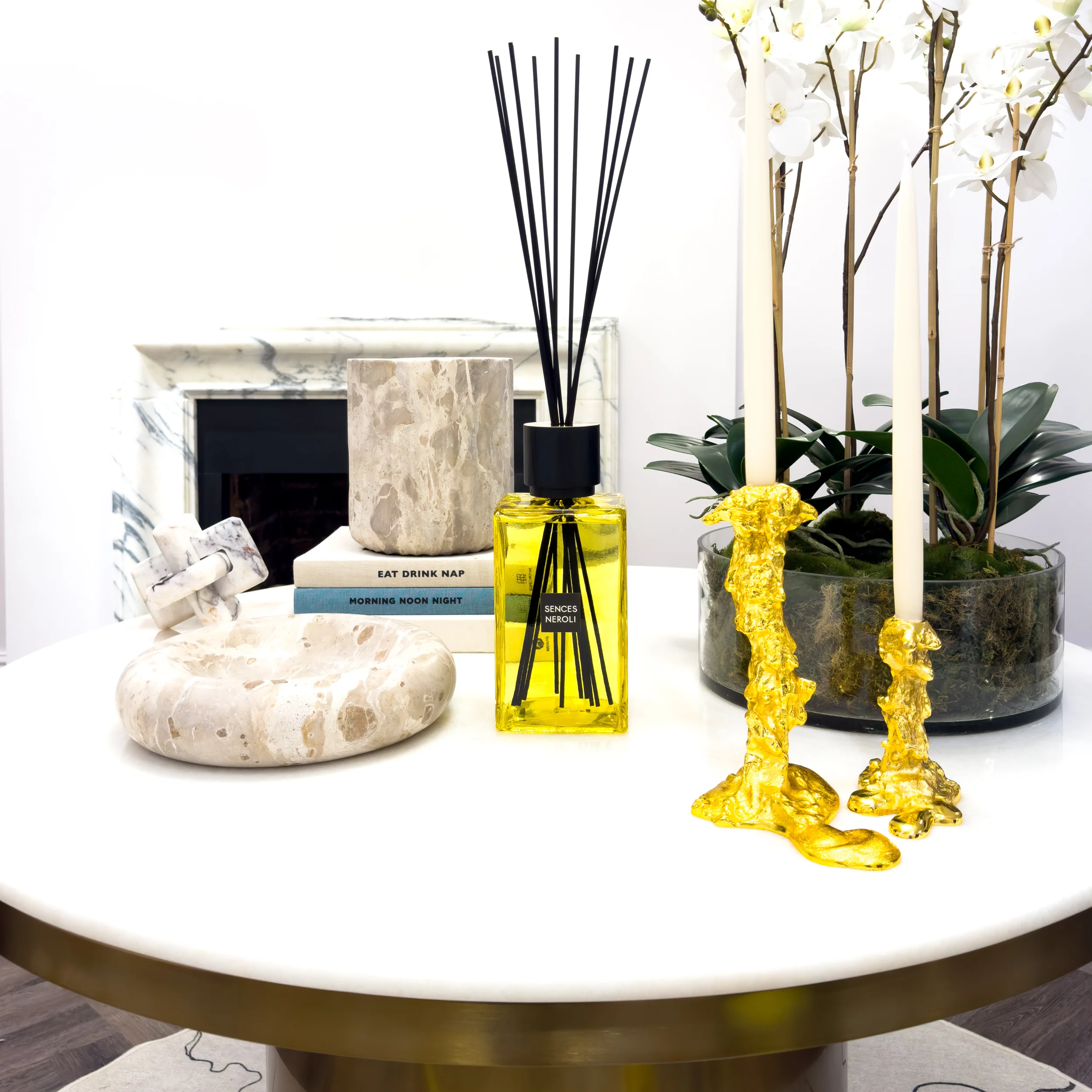 Enormous Amora Neroli Reed Diffuser with Yellow Glass Bottle - Image 6