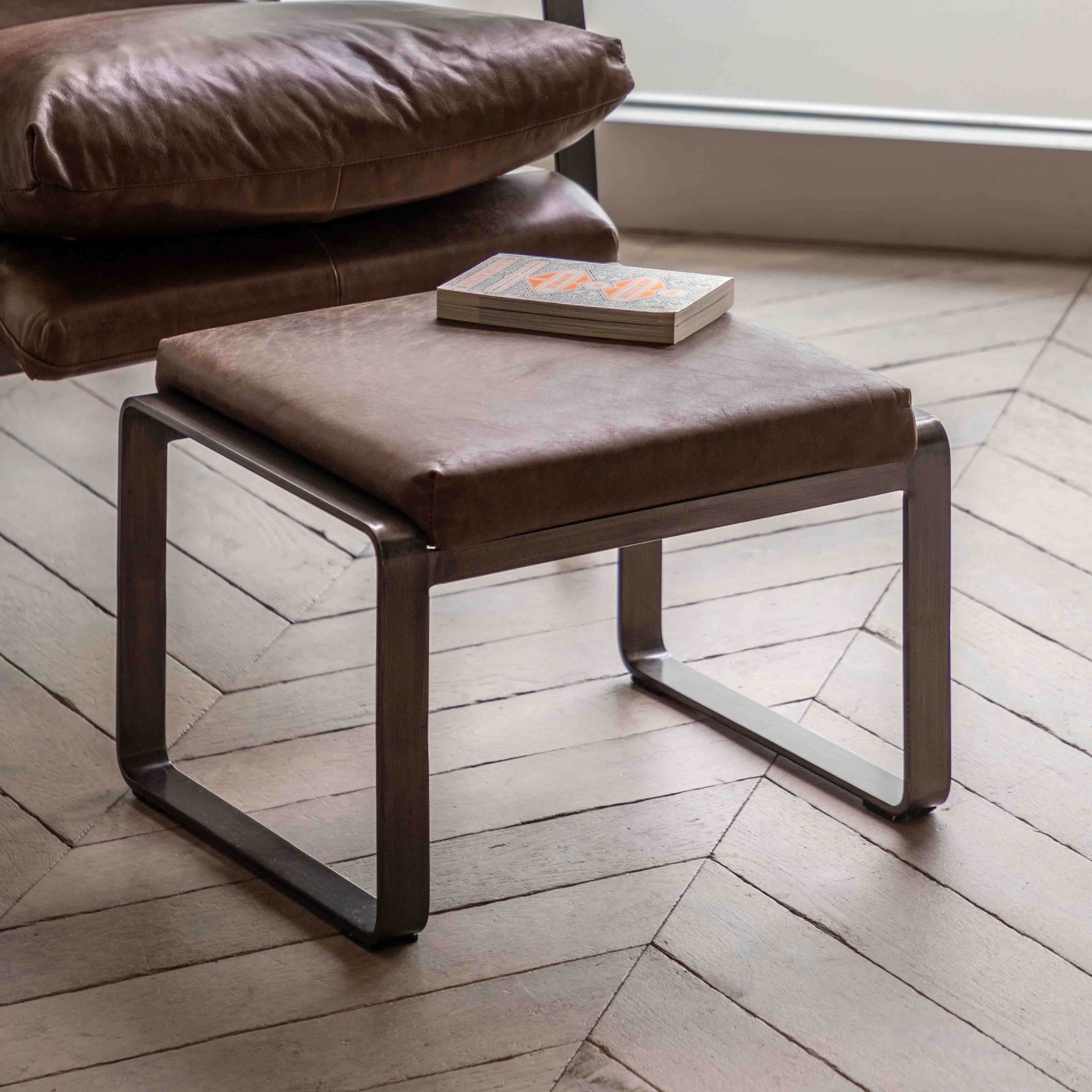 Erasmus Stool – Brown Leather - Image 6