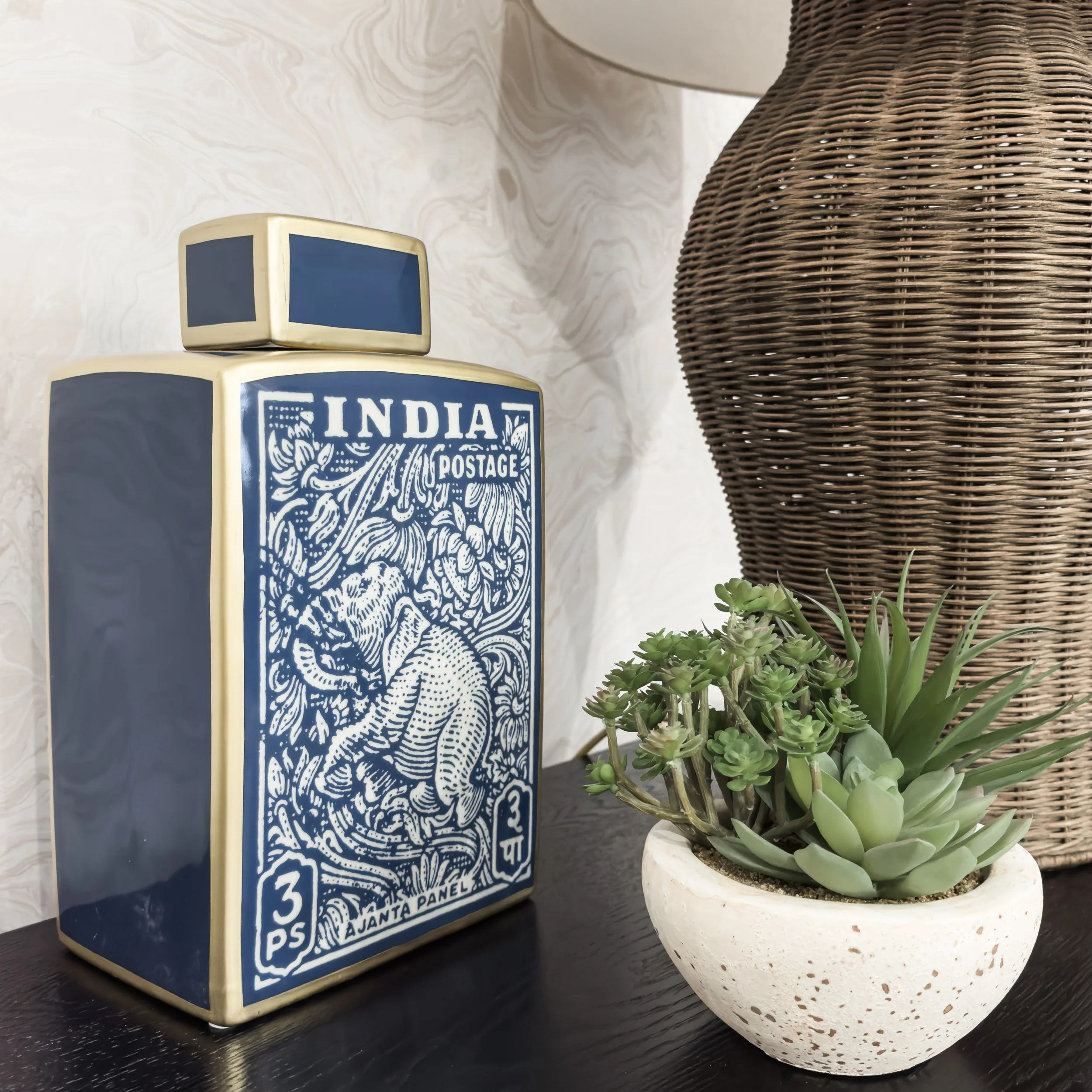 Esme Rattan Lamp with Shade - Image 3