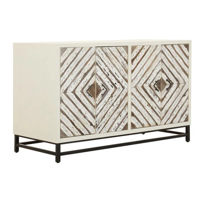 Evangeline Geometric Sideboard – White - Image 3