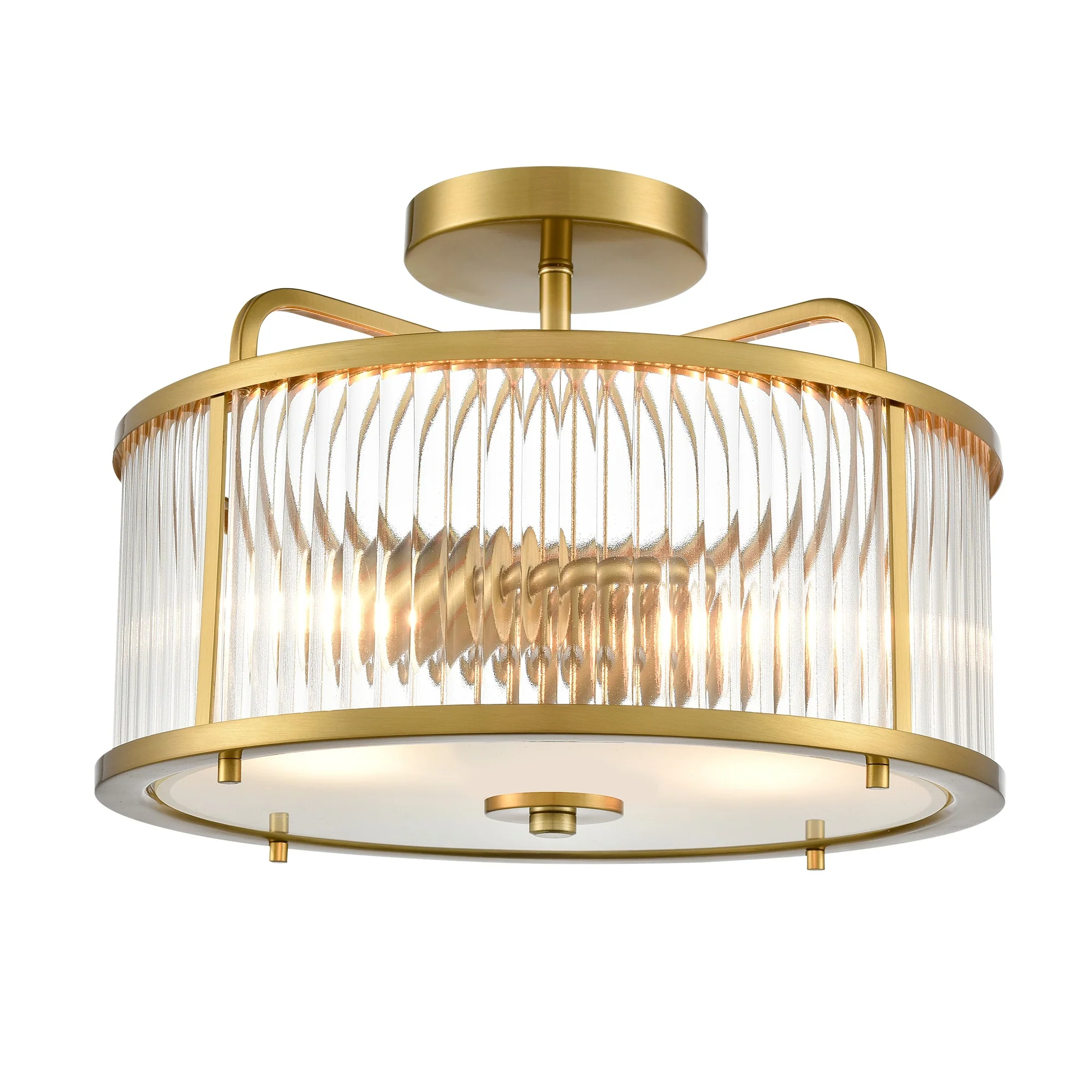 Franklite Bonham Semi-Flush Ceiling Light – Aged Brass - Image 2