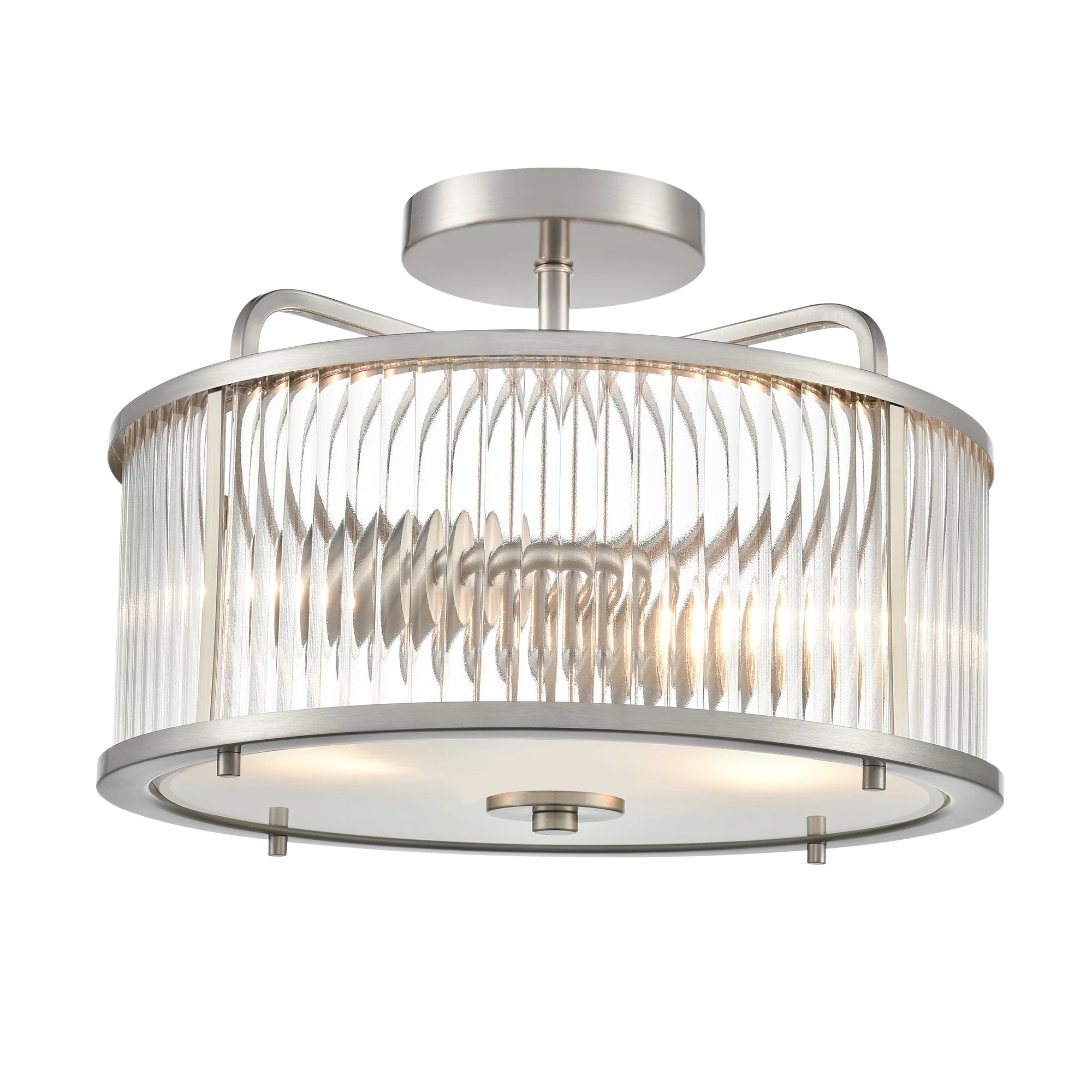 Franklite Bonham Semi-Flush Ceiling Light – Satin Nickel