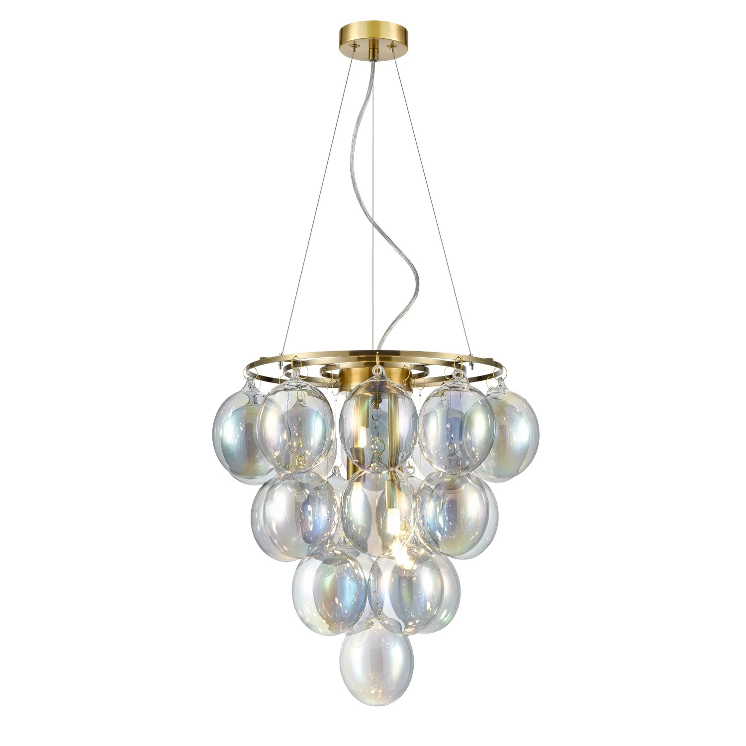 Franklite Bubbles Pendant Light – 4 Lights – Brushed Brass